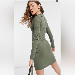 Olive collared dress